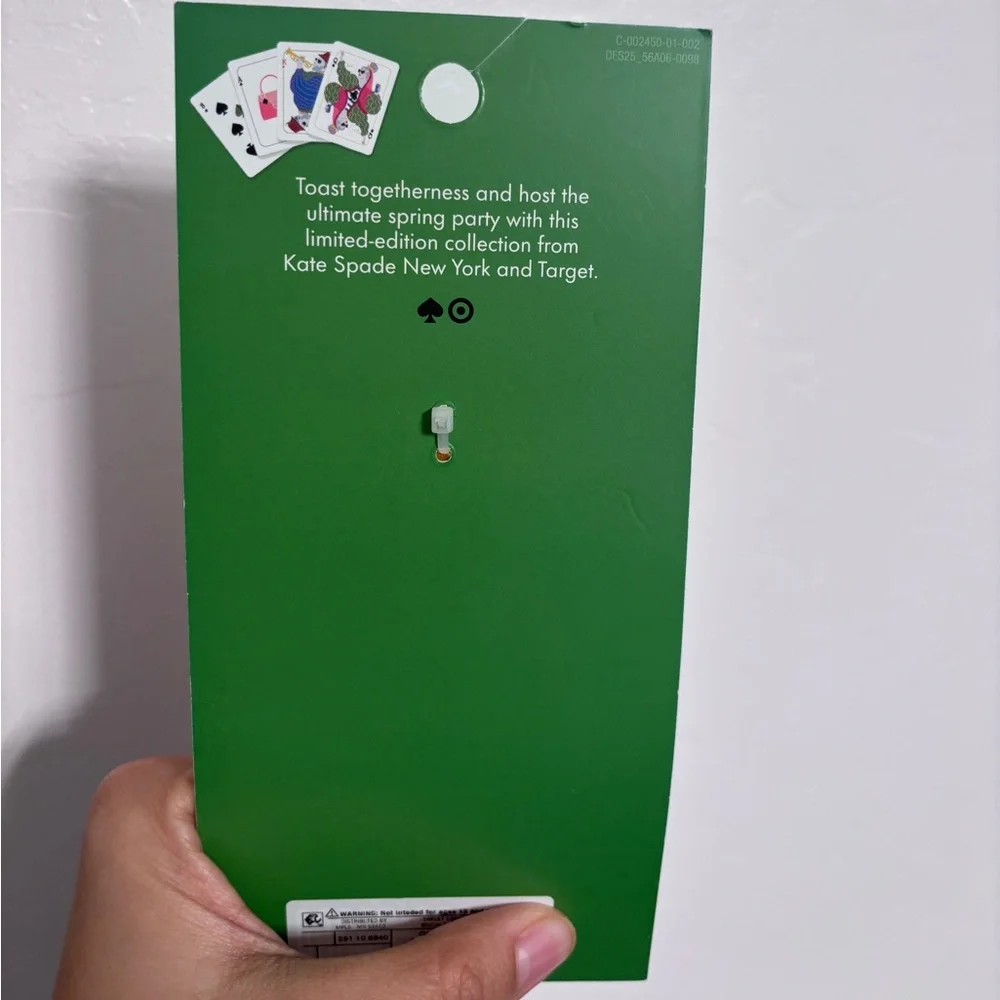 NWT Kate Spade  Green Keychain with playing cards - Picture 4 of 5